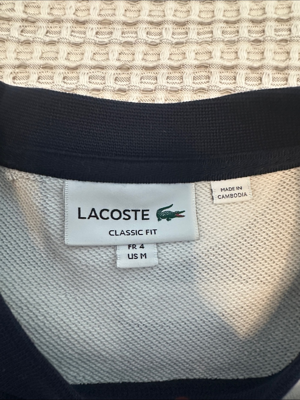 Lacoste Navy and White Abstract Graphic Crewneck Sweatshirt - Picture 3 of 6